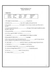 English Worksheet: TOEFL Vocabulary Test (Random Words from Rogers and Barrons)