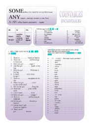 English Worksheet: a an some any