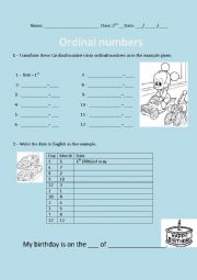 ordinal numbers