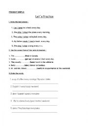 English Worksheet: PRESENT SIMPLE