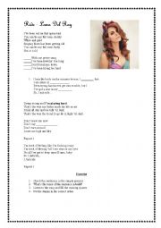 English Worksheet: Simple Present with Lana Del Rey