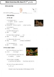 English Worksheet: Mr. Bean Christmas time