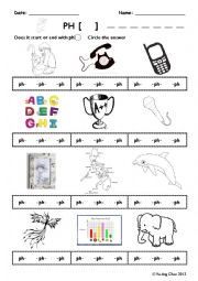 English Worksheet: phonics  PH