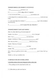 English Worksheet: 3 ESO review