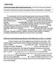 English Worksheet: Language Tasks for 3rd year students 