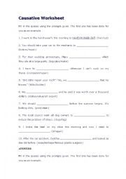 English Worksheet: causative use of have
