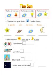 English Worksheet: The Sun