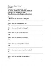 English Worksheet: many a lot of writing exercises