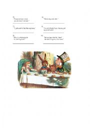 English Worksheet: Alice in Wonderland video worksheet 3rd page