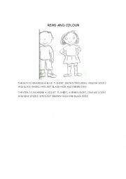 English Worksheet: read and colour