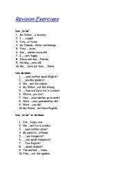 English Worksheet: Revision Exercises