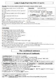 English Worksheet: I wish & If only (expressing wishes & regrets)  + Conditionals