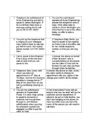 English Worksheet: telephone role-play