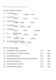 English Worksheet: Heaith