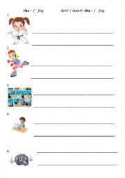 English Worksheet: Present Simple - like doING