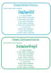 Verb Tense Practice Card