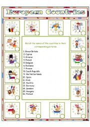 English Worksheet: European Countries (2)