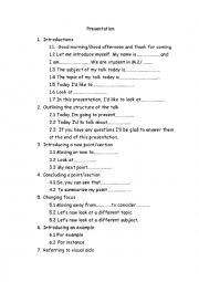 English Worksheet: Presentation