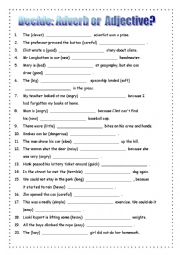 English Worksheet: adverb or adjective