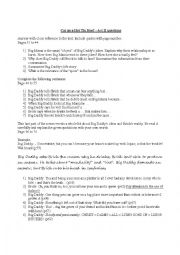 English Worksheet: cat on a hot tin roof - act 2 - summary activity