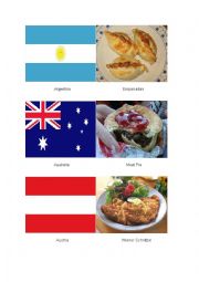 National Flag and National Dish Flashcards 01