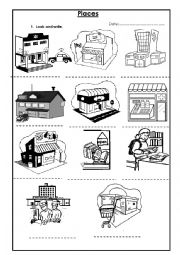 English Worksheet: Places