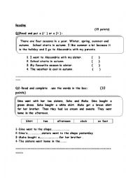 English Worksheet: Read for specific information  Read and complete    Read and match