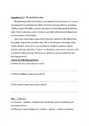 English Worksheet: Comprehension