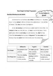 English Worksheet: Past Simple VS Past Continuous