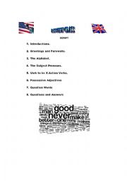 English Worksheet: Beginners Review Class