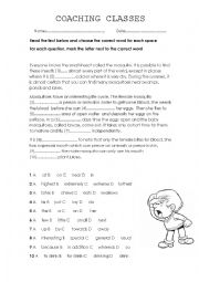 English Worksheet: FILL IN THE GAPS- PET excercise