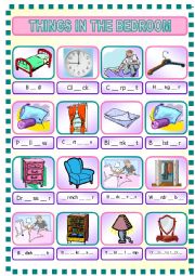 English Worksheet: Things in Bedroom