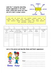 English Worksheet: Describing appearace