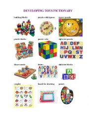 English Worksheet: Developing Toys Pictionary