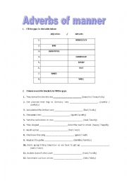 English Worksheet: Adverbs of manner