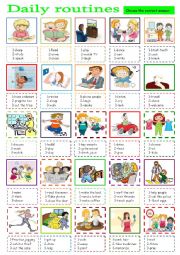 English Worksheet: daily routines