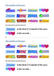 English Worksheet: Months of the year - ordinal numbers