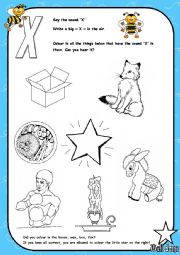 English Worksheet: Alphabet - Letter X - Activity