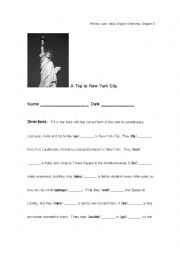 English Worksheet: trip to NY