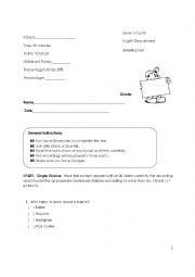 English Worksheet: Test for listening