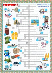 Vacation Crossword Puzzle