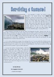 English Worksheet: Surviving a Tsunami