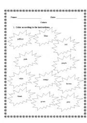 English Worksheet: Colors