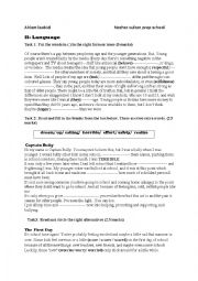 English Worksheet: school life