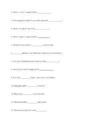English Worksheet: Pronouns competition