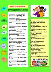 English Worksheet: Question words (+key)