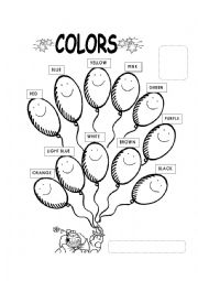 English Worksheet: Colours