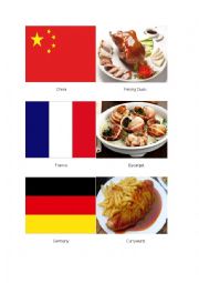 English Worksheet: National Flag and National Dish Flashcards 02