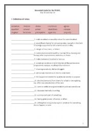 English Worksheet: ETS Essential Guide for the TOEFL Vocabulary Day 15-16