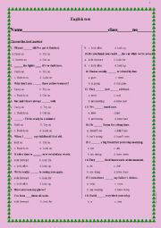 English Worksheet: English test2